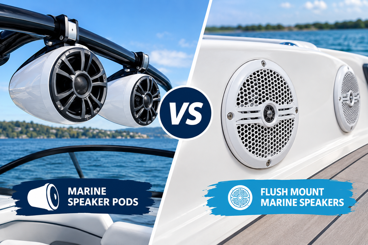Marine Speaker Pods vs Flush Mount Marine Speakers