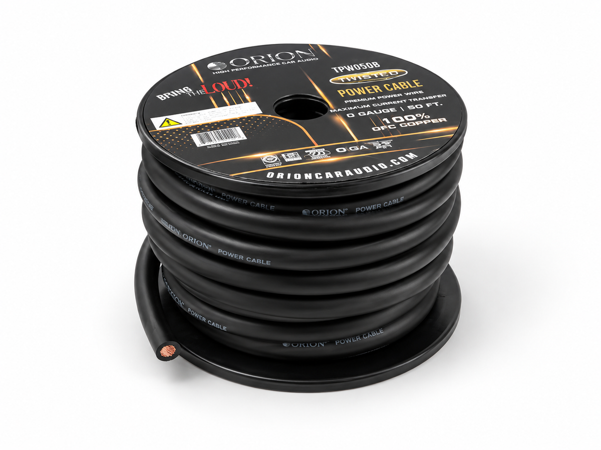 0-Gauge 100% OFC Power Wire Roll – 50FT Black 