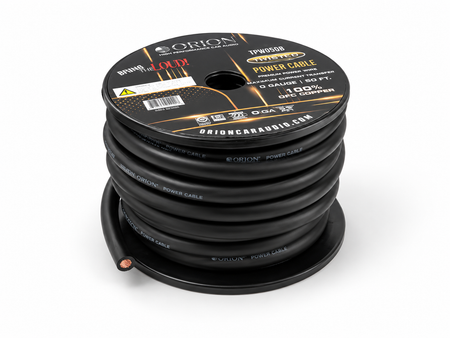 0-Gauge 100% OFC Power Wire Roll – 50FT Black 