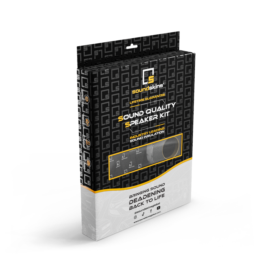 SoundSkins | Sound Deadening Sound Quality Speaker Kit | SSK-SQSK | 2x Foam Speaker Rings, 2x Foam Backing Sheets, 2x Speaker Kit Sheets, 3' Strip Tape 3/8"
