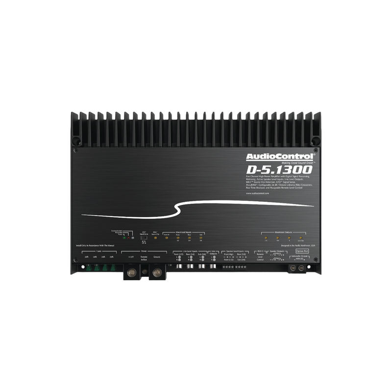 Audio Control D‑5.1300 High-Power 5‑Channel DSP Matrix Amplifier, 1300W Class‑D with AccuBASS