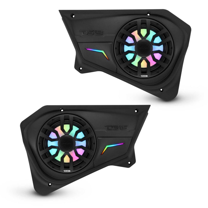 DS18 RZR-PROBD8LD Polaris RZR Rear Door Panels Loaded with NXL-IQ/BK 8" Coaxial Speakers