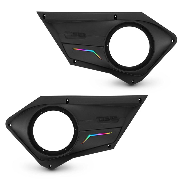 DS18 RZR-PROFD8 Polaris RZR Front Door Panels with 8” Speaker Pods & Digital LED Lighting