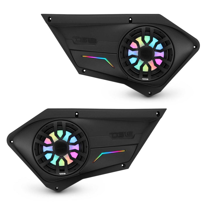 DS18 PROFD8LD Polaris RZR Front Door Panels Loaded with NXL-IQ/BK 8" Coaxial Speakers