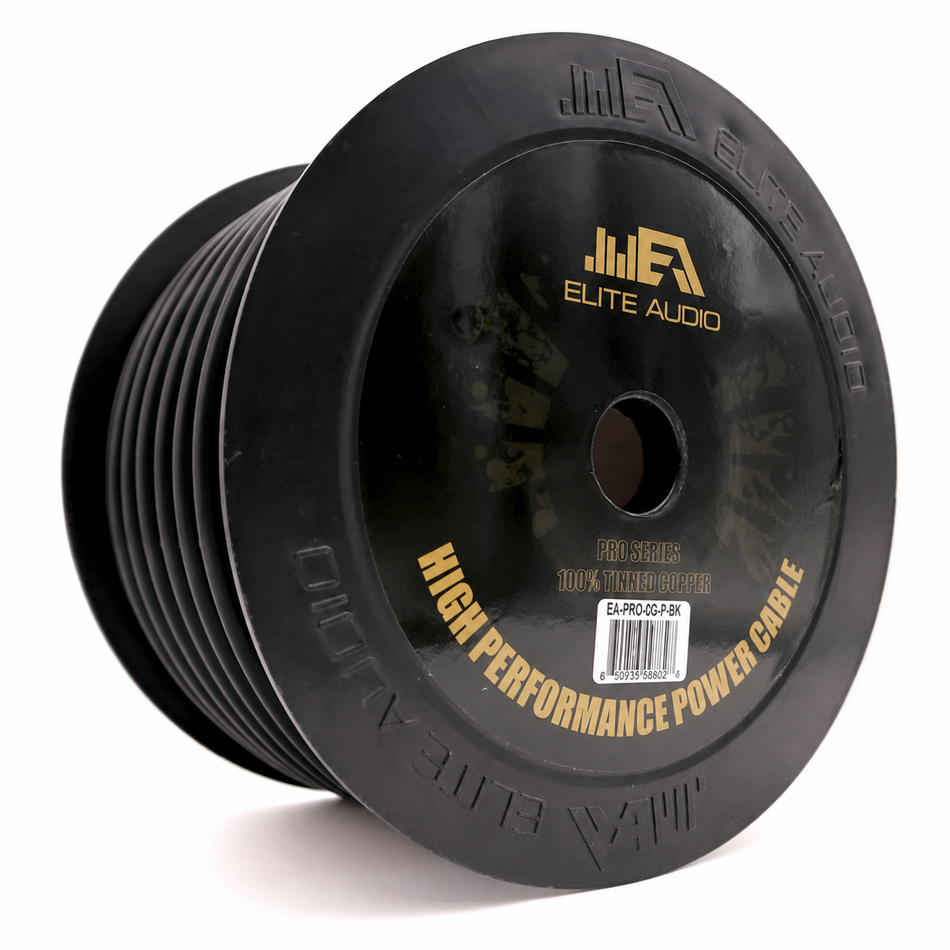 Elite Audio EA-PRO-0G-GND 100% OFC Tinned Copper 0 Gauge Power Wire 50ft | True Gauge | Elite Audio