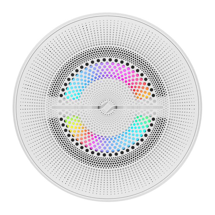 DS18 NXL-LXY6 6.5” Marine Grade Luxury Coaxial Speaker, Flush Magnetic Mount Grill Digital LED & Bullet Tweeter - White | 150W RMS 4-Ohm