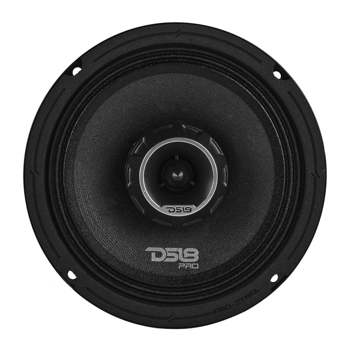 DS18 PRO-ZT6SL 6.5” Slim Coaxial Mid-Range Loudspeaker with Water-Resistant Cone Built-in Bullet Tweeter | 200W RMS 4-Ohm
