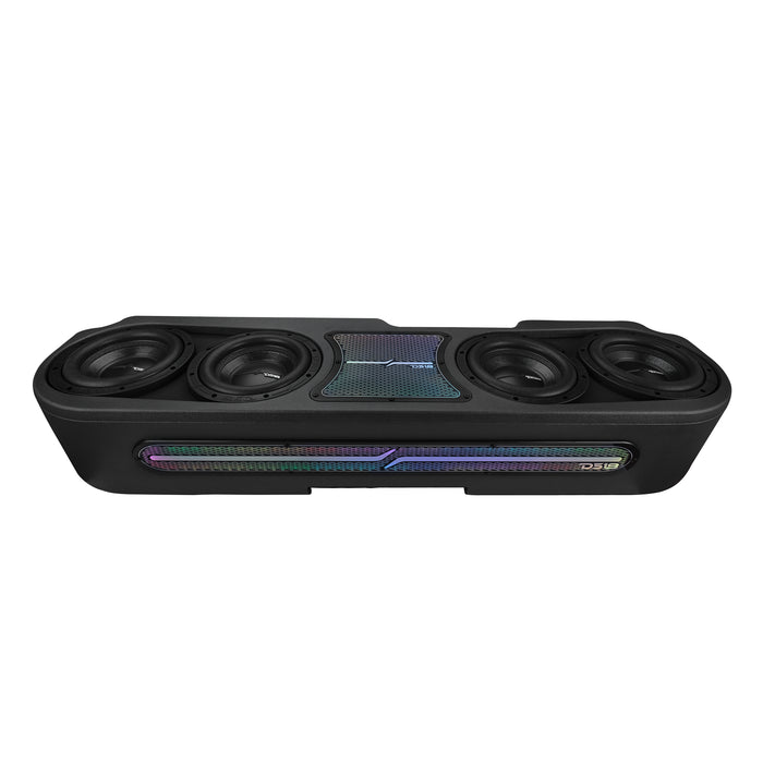Jeep JT Gladiator JT-S84LD Loaded Under Rear Seat Subwoofer Enclosure Package with 4 X 8" ZR8.2D, Leather Wrapped and Digital LED Lights (MADE IN USA)