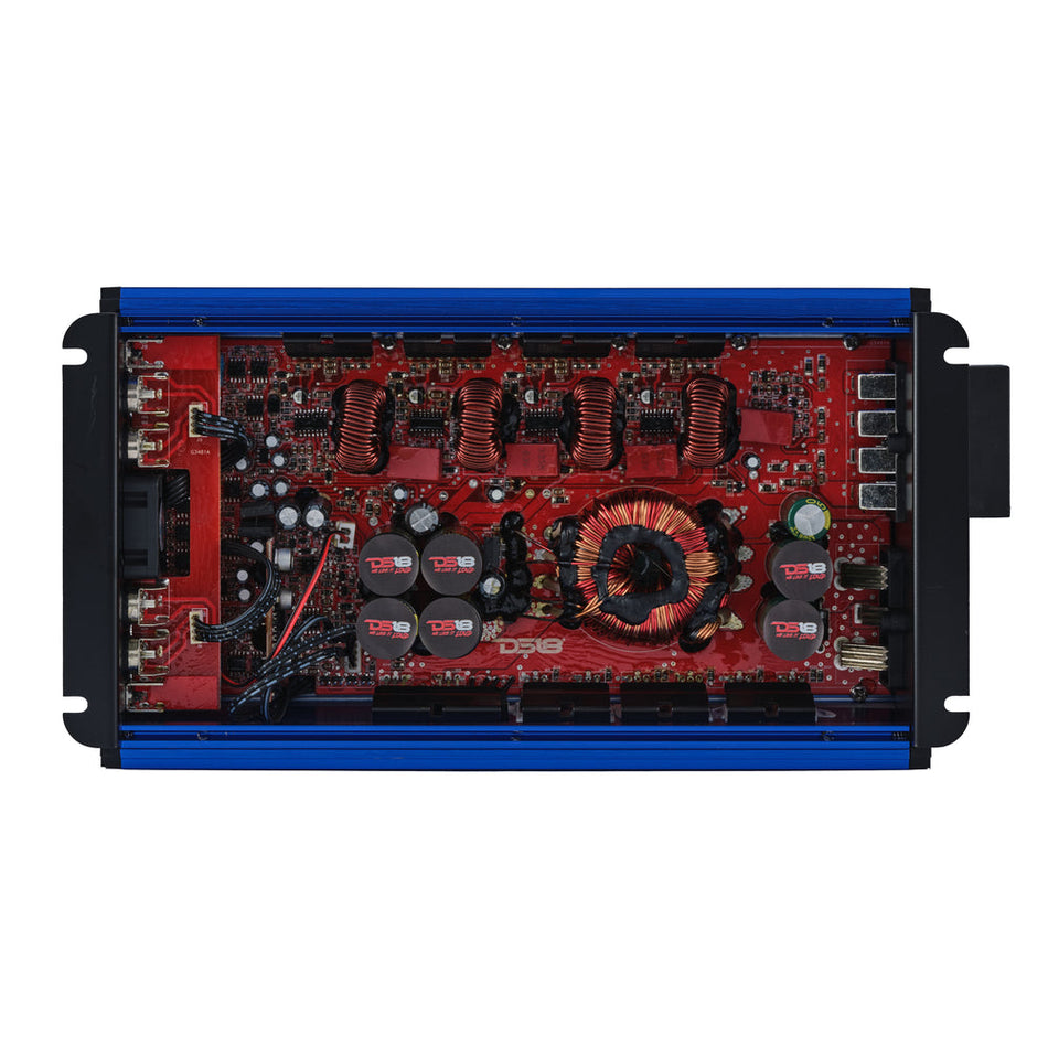 DS18 FRP-2.4K4/BL Compact 4-Channel Full-Range Class-D Amp – 2400W RMS - Blue