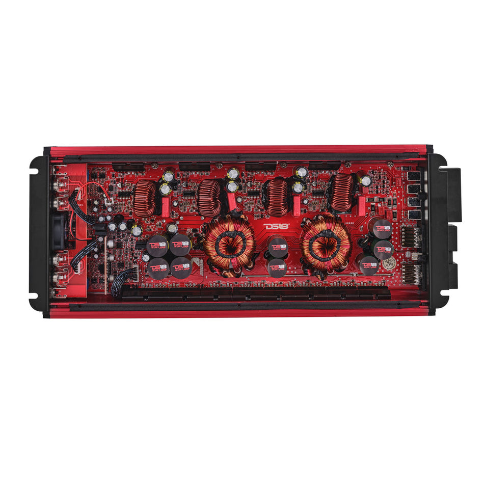 DS18 FRP-4K4/RD Compact 4-Channel Full-Range Class-D Amp – 4000W RMS - Red