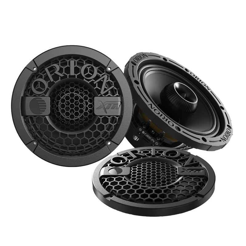 Orion XMT65.4 6.5" 350W RMS 4-Ohm Coaxial Midrange Speakers – Water-Resistant Car Audio Pair w/ Grilles