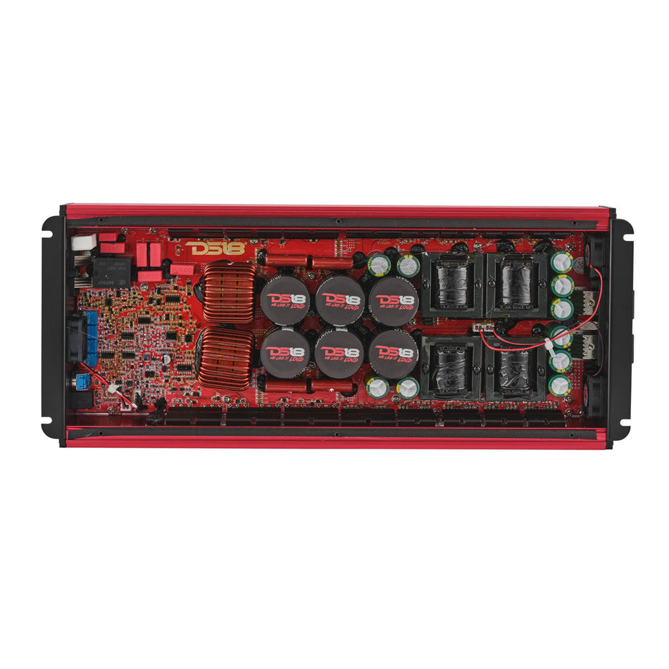 DS18 FRP-8K/RD Class-D Monoblock Full-Range Amp – 8000W RMS, Red Finish