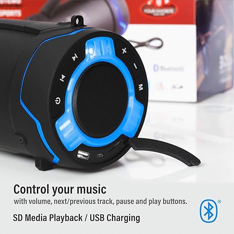 BOSS Audio Systems Tube Portable Weatherproof Bluetooth Stereo Speaker