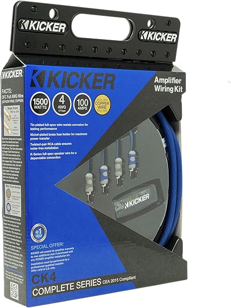 Kicker 46CK4 4 AWG Amp Kit w/RCA