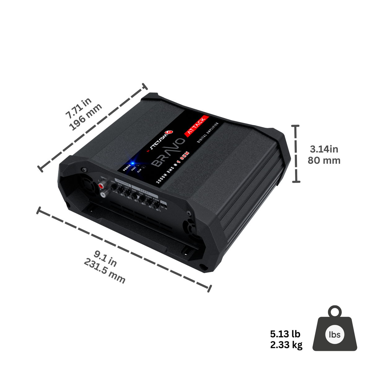 Stetsom BRAVO ATTACK 3000 4-Ohm mono amplifier - view 6