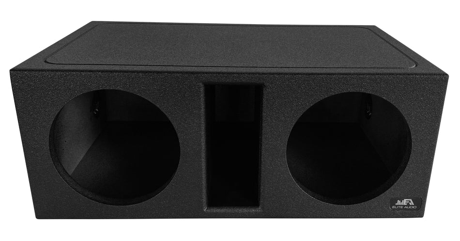 Elite Audio EBOX-BLVD10SPL Dual 10” Subwoofer Enclosure - Durable Polyurethane Bed Liner Finish, 35Hz Tuned Mega Port, 1” MDF Heavy-Duty Construction, Pro-Tuned Ports, High-Current Spring Terminals for SPL Bass & Superior Sound Quality