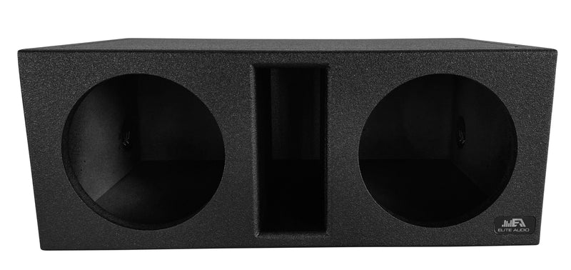 Elite Audio EBOX-BLVD10SPL Dual 10” Subwoofer Enclosure - Durable Polyurethane Bed Liner Finish, 35Hz Tuned Mega Port, 1” MDF Heavy-Duty Construction, Pro-Tuned Ports, High-Current Spring Terminals for SPL Bass & Superior Sound Quality