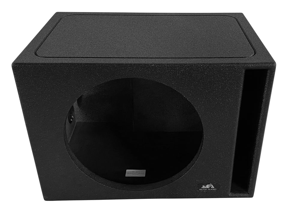 Elite Audio EBOX-BLVS15 Vented Single 15” Subwoofer Enclosure - Polyurethane Bed Liner Finish, 3/4” MDF with 1” Front Baffle, Pro-Tuned Ports, High-Current Terminals for Deep Bass & Superior Sound Quality