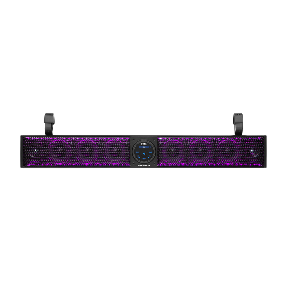 Boss Audio BOSS-BRT36RGB BOSS Audio Systems BRT36RGB ATV UTV Sound Bar System - 36 Inches Wide, IPX5 Rated Weatherproof, Bluetooth Audio, Amplified, 4 inch Speakers, 1 Inch Tweeters, USB Port, RGB Multicolor Illumination