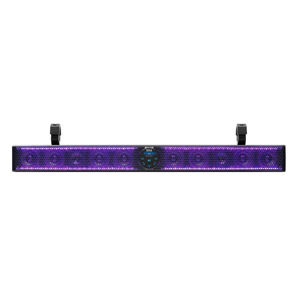 Boss Audio BOSS-BRT37SLR BOSS Audio Systems BRT37SLR ATV UTV Sound Bar Speaker System - 37 Inches Wide, IPX5 Rated Weatherproof, Bluetooth Audio, Amplified, 3 inch Speakers, 1 Inch Tweeters, USB Port, Multicolor Illumination