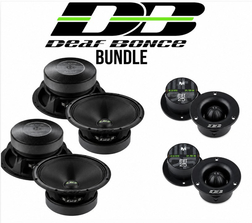 Deaf Bonce Car Audio Bundle | (2) Apocalypse AP-M61SE PRO 6.5" Mid-Range Speakers (Pair) + (2) Machete MFT-25 Tweeters (Pair)