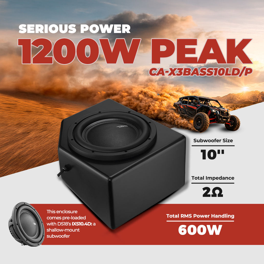 DS18 CA-X3BASS10LD/P 10-inch under-seat subwoofer enclosure - view 2