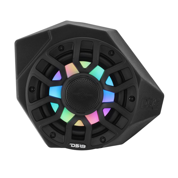 DS18 CA-X3KP6LD Can-Am Maverick X3 Kick Panel Speaker Pods – Loaded with (2) NXL-IQ6/BK Speakers, Digital LED Lights