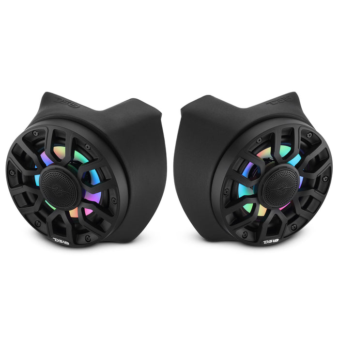 DS18 CA-X3RBP6LD Can-Am Maverick X3 Rear B-Pillar Speaker Pods – Loaded with (2) NXL-IQ6/BK Coaxial Speakers, LED Lights