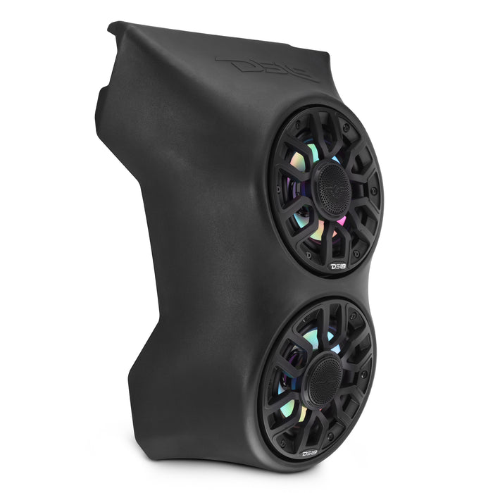 DS18 CA-X3WFCC66LD Can-Am Maverick X3 (2017+) Waterfall Center Console Speaker Pod – Dual NXL-IQ6/BK Speakers with LED Lighting