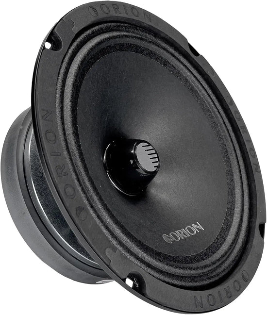 Orion CM852 midrange speaker, angled view showing cone, magnet and mounting holes
