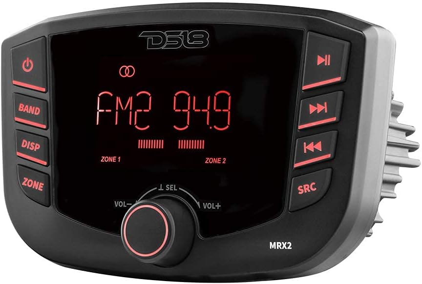 DS18 DS-MRX2 Marine Headunit LCD screen 2 Zones 4 volts Output BT RDS 4X40 Watts DS18