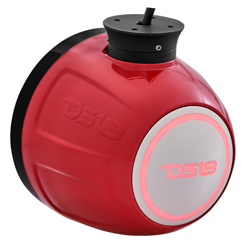 DS18 DS-NXL-PS6R HYDRO 6.5 Inch Short Marine Towers W/ Flat and Pole Mount RGB LED Lights 300 Watts Red DS18