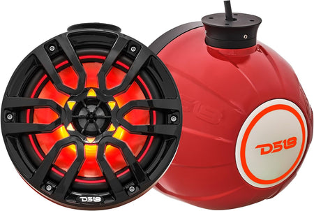 DS18 DS-NXL-PS8R HYDRO 8 Inch Short Marine Towers W/ Flat and Pole Mount RGB LED Lights 