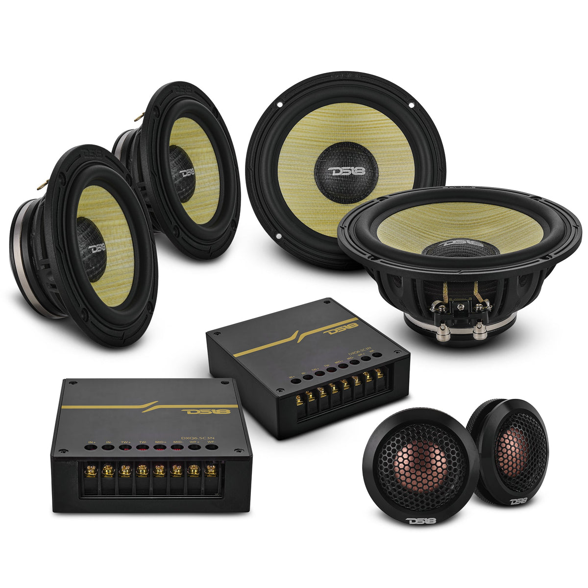DS18 DXQ6C3N 6.5-inch 3-way component speaker set