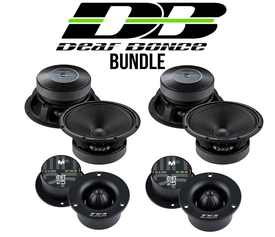 Deaf Bonce Car Audio Bundle | (2) Apocalypse AP-M61SE PRO 6.5" Mid-Range Speakers (Pair) + (2) Machete MFT-25 Tweeters (Pair)