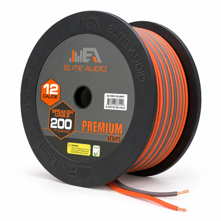 EA-PRM12G-SPWR 12 Gauge CCA Speaker Wire – 200ft Roll  Premium Car Audio Cable for Amplifiers & Sound Systems