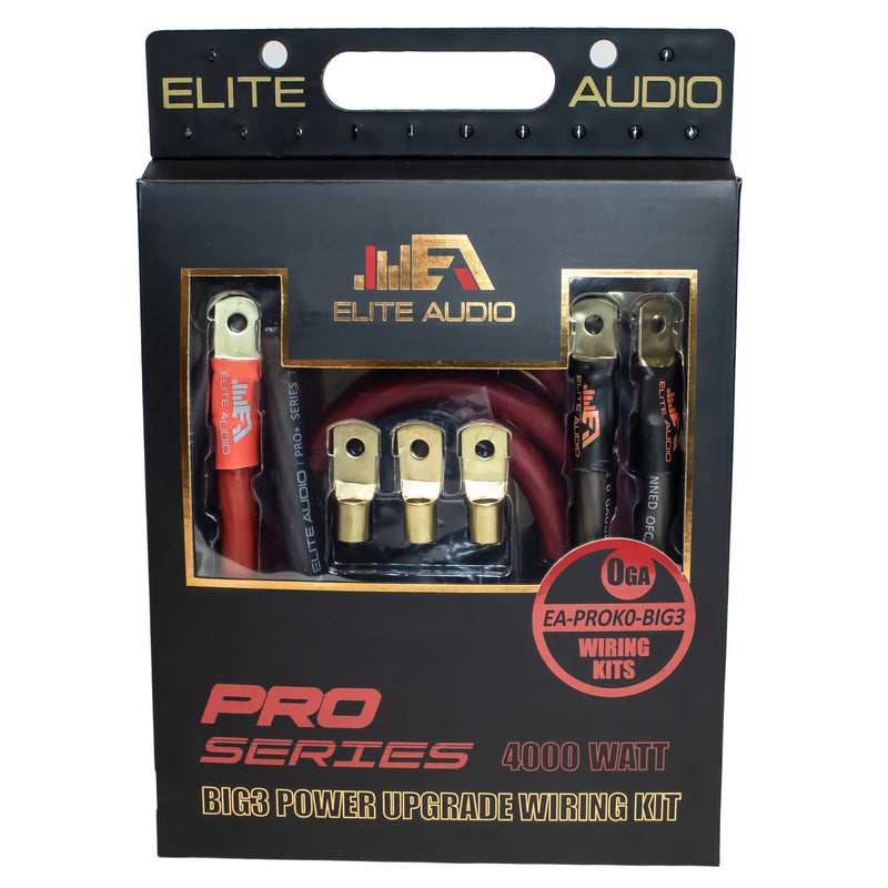 Elite Audio EA-PROK0-BIG3 | 0 Gauge Big 3 Upgrade Wiring Kit (Tinned Copper)
