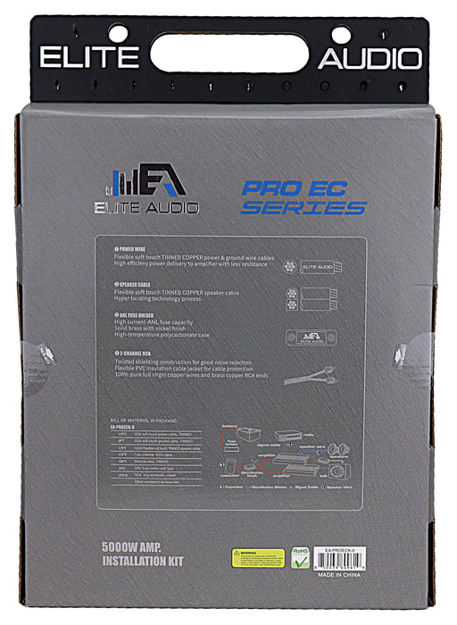 Elite Audio EA-PROK0-EC Pro EC All Copper 0 Ga Amp Install Kit