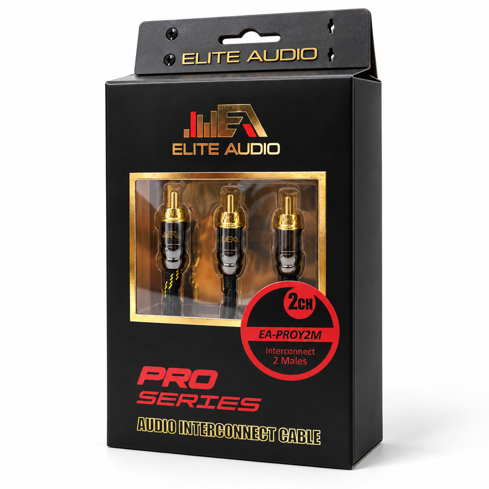 Elite Audio EA-PROY2M Pro Series 100% OFC Copper RCA Y-Adapter Cable – Dual Male to Single Female Connector
