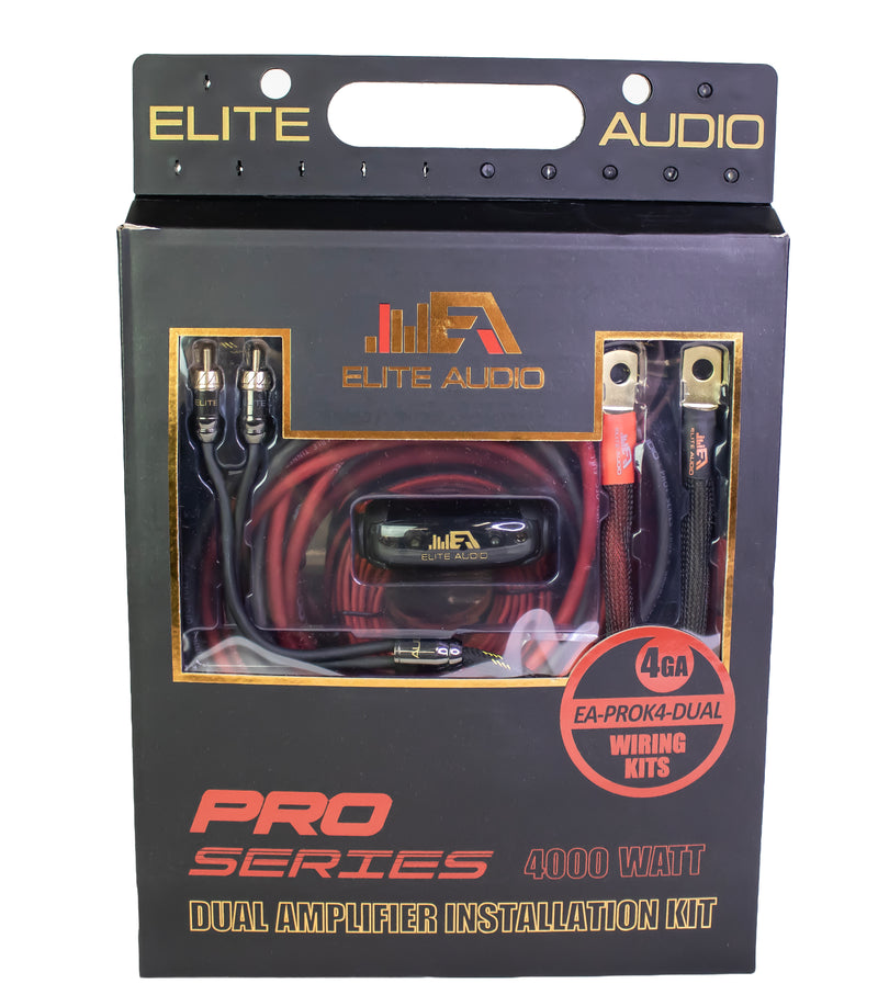 Elite Audio Pro Series dual amplifier installation kit packaging 