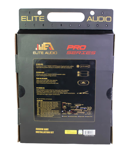 Elite Audio Pro Series packaging with detailed specifications 