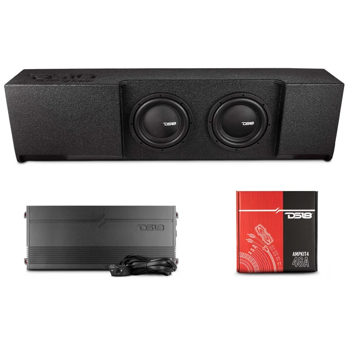 DS18 Loaded 2 x 10" Subwoofer Enclosure for 2009 - UP Ford F-150 Crew Cab 2017 – 2026 Super Duty F-250 / F-350 Crew Cab