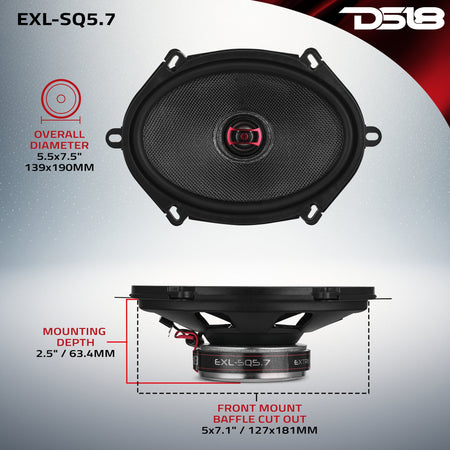 DS18 EXL-SQ5.7 5x7-inch coaxial speakers - view 9