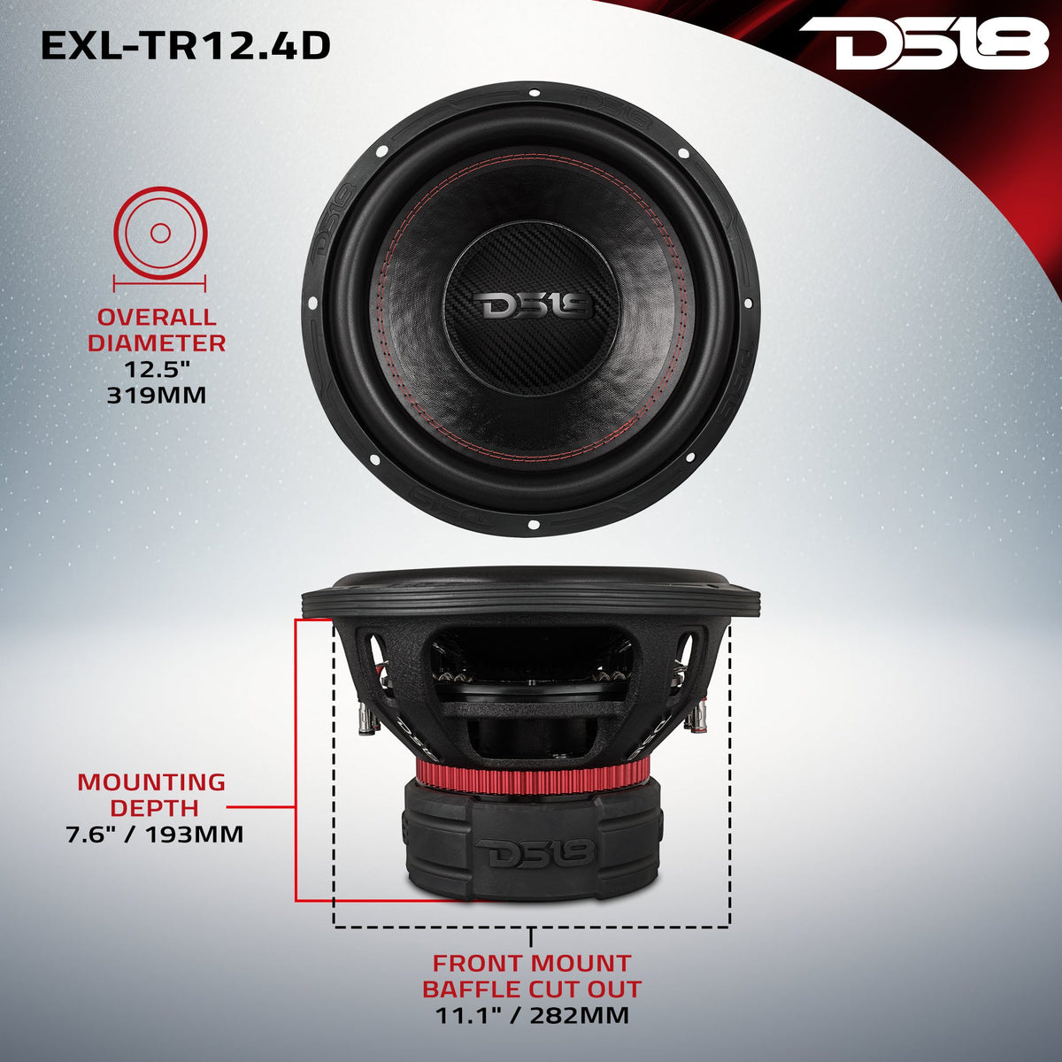 DS18 EXL-TR12.4D 12-inch subwoofer - view 7