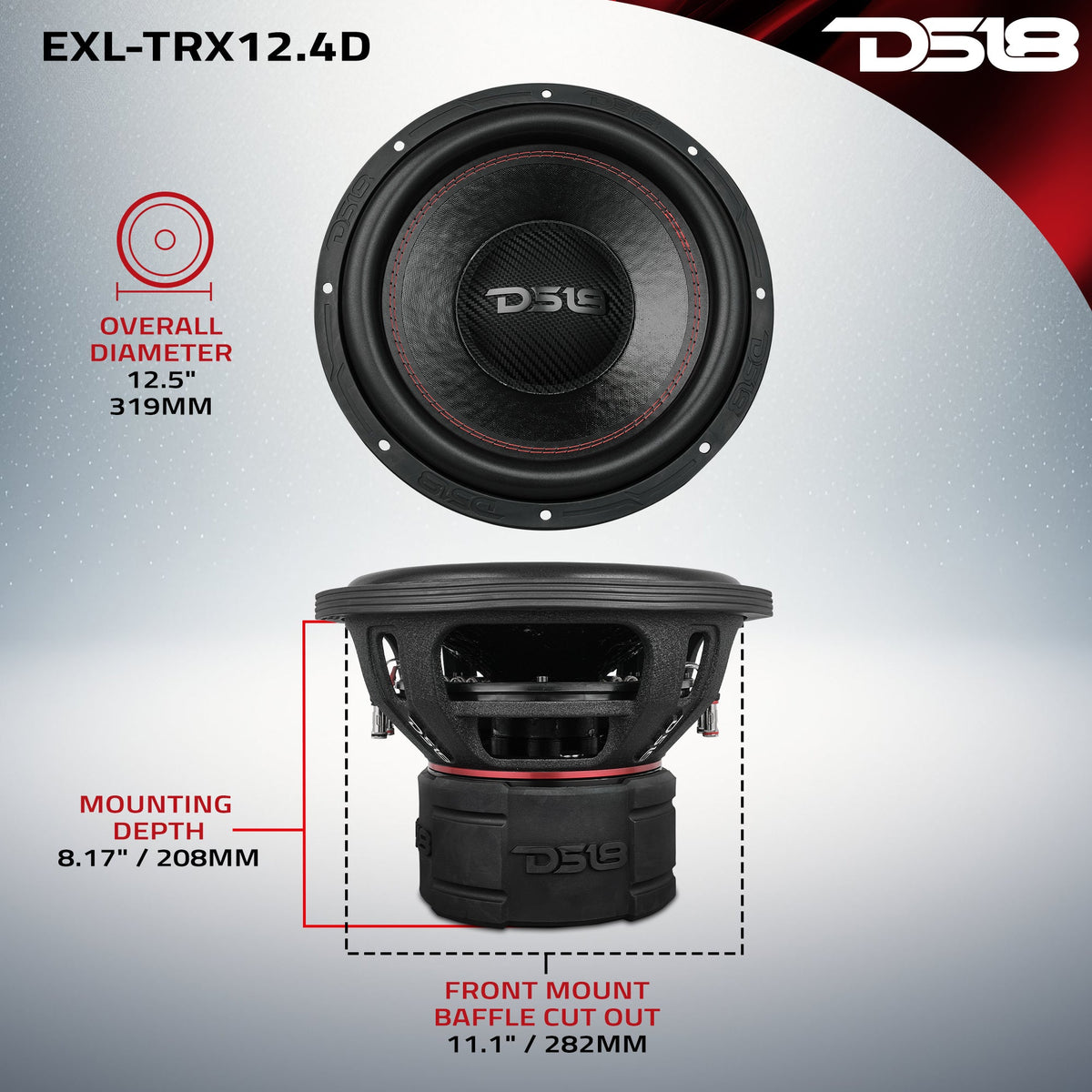 DS18 EXL-TRX12.4D 12-inch subwoofer - view 7