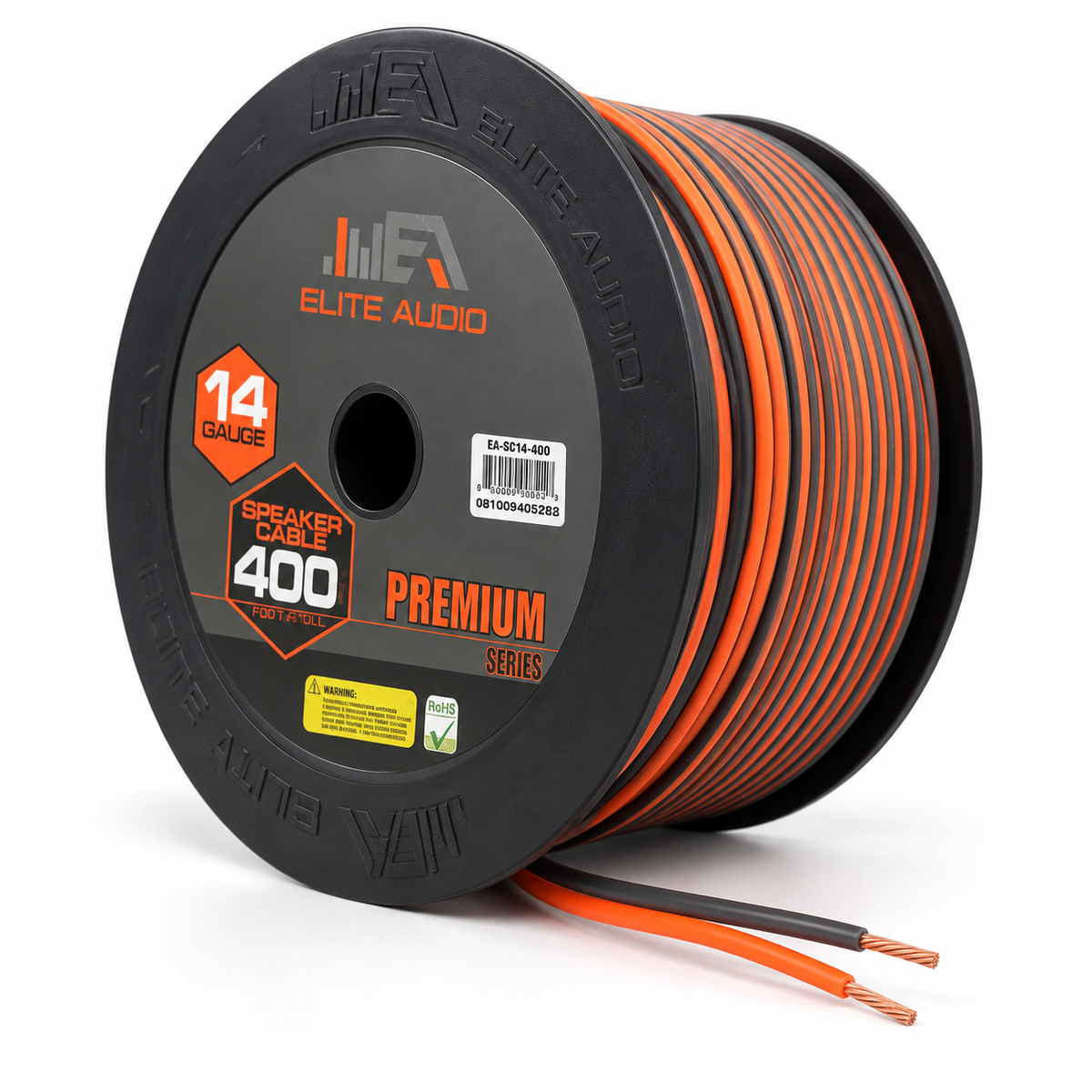  EA-PRM14G-SPWR 14 Gauge CCA Speaker Wire – 400ft  Premium Car Audio Power Cable 