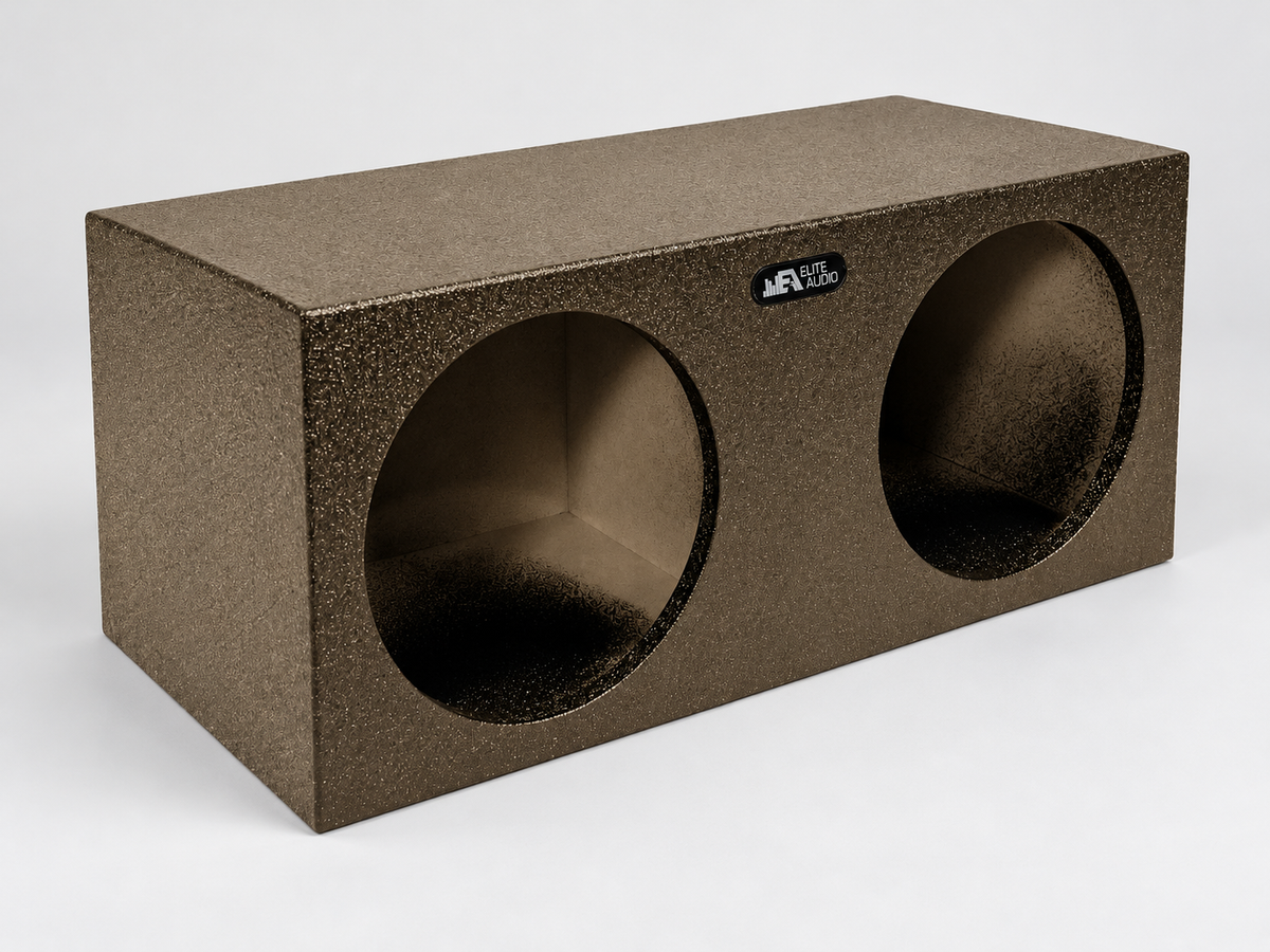 Elite Audio Enclosures  Universal Dual 12” Sealed - Premium USA Made Subwoofer Box with Bed Liner Spray Finish