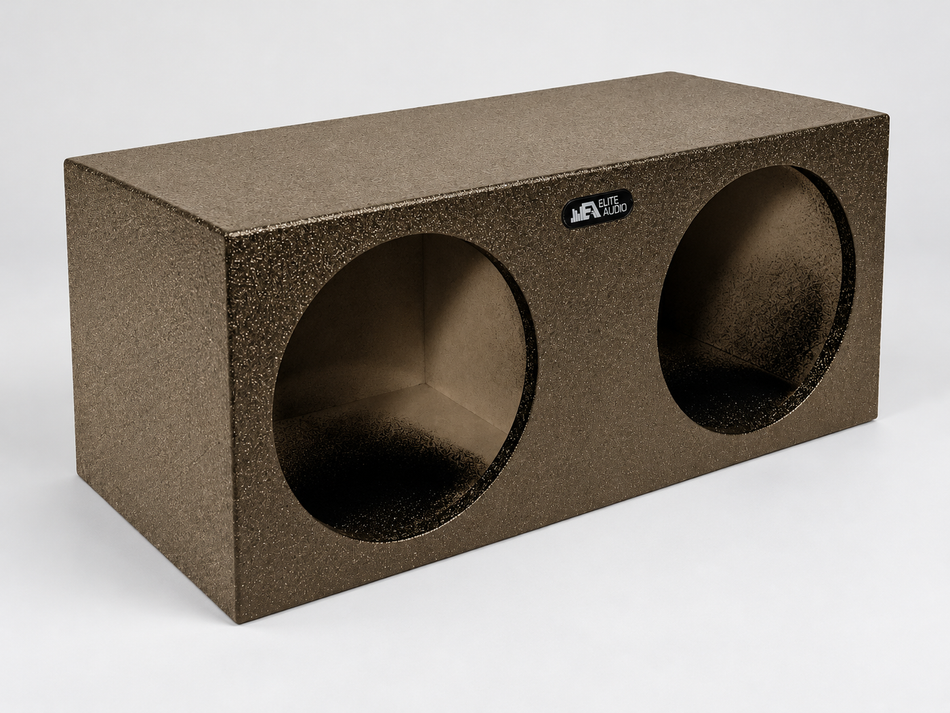 Elite Audio Enclosures  Universal Dual 12” Sealed - Premium USA Made Subwoofer Box with Bed Liner Spray Finish