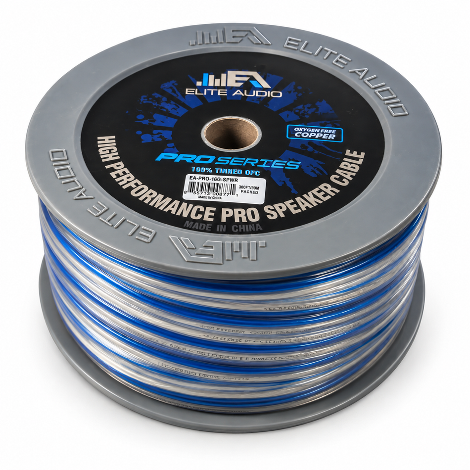 EElite Audio PRO 16G SPWR 300 FT TINNED 100% COPPER Blue