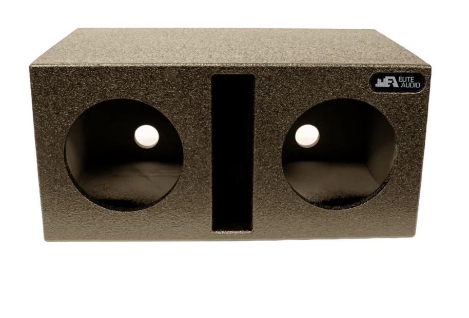 Elite Audio Enclosures | Universal Dual 8" Ported - Premium USA Made Subwoofer Box with Bed Liner Spray Finish